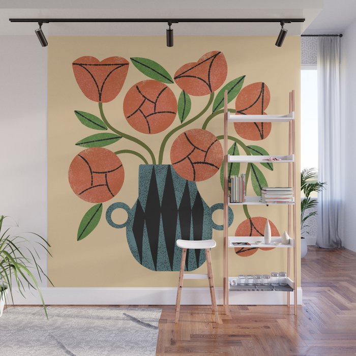 Peach Rose Bouquet Wall Mural Gallery Image 1