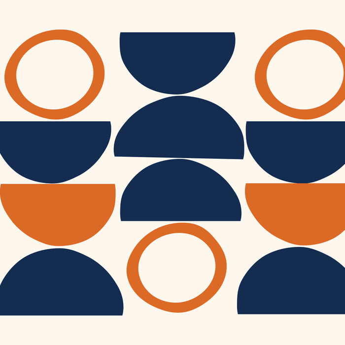 Abstract Shapes 19 in Orange and Navy Blue Coffee Mug Gallery Image 2