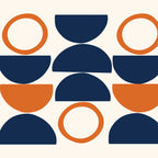 Abstract Shapes 19 in Orange and Navy Blue Coffee Mug Gallery Image 2