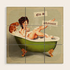 Gin & Chronic: Pin Up Girl & Cat Wood Wall Art Gallery Image 1