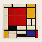 Piet Mondrian - Composition with Red, Yellow, and Blue 1942 Artwork Wood Wall Art Gallery Image 1