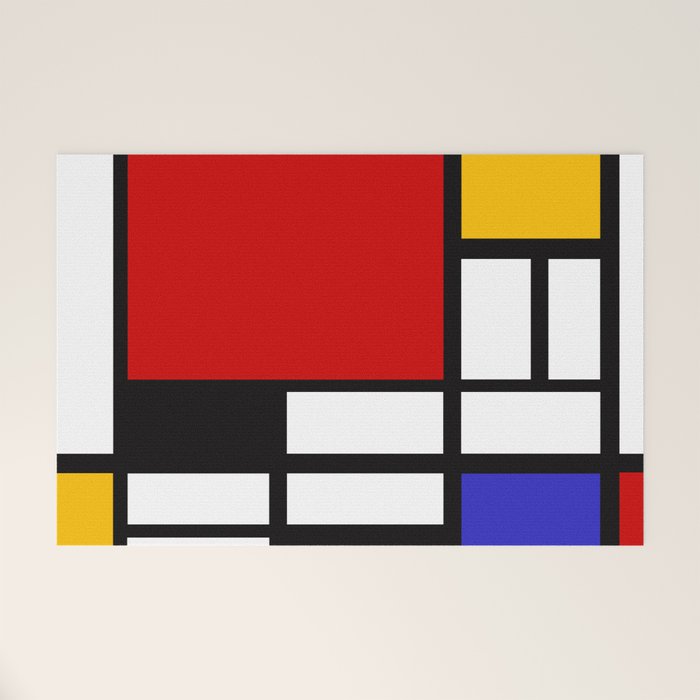 Piet Mondrian - Composition with Red, Yellow, and Blue 1942 Artwork Welcome Mat Gallery Image 1