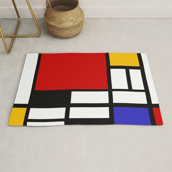 Piet Mondrian - Composition with Red, Yellow, and Blue 1942 Artwork Rug Gallery Image 1