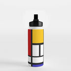 Piet Mondrian - Composition with Red, Yellow, and Blue 1942 Artwork Water Bottle Gallery Image 2