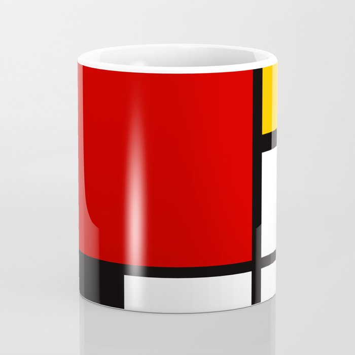 Piet Mondrian - Composition with Red, Yellow, and Blue 1942 Artwork Coffee Mug Gallery Image 4
