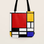 Piet Mondrian - Composition with Red, Yellow, and Blue 1942 Artwork Tote Bag Gallery Image 1