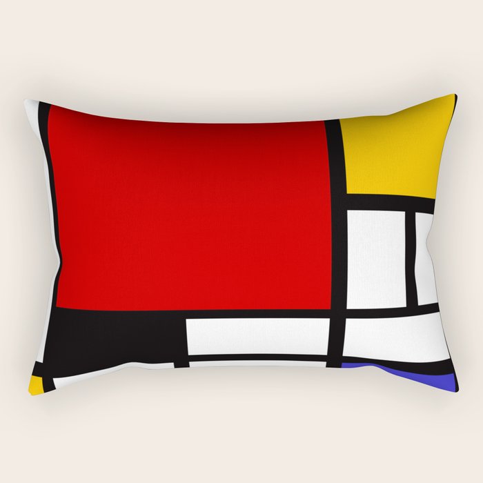 Piet Mondrian - Composition with Red, Yellow, and Blue 1942 Artwork Rectangular Pillow Gallery Image 2
