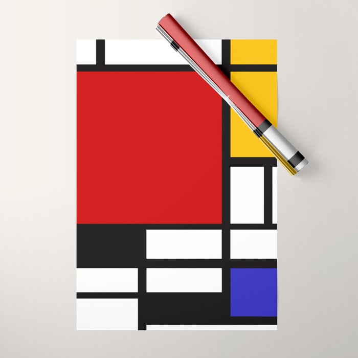 Piet Mondrian - Composition with Red, Yellow, and Blue 1942 Artwork Wrapping Paper Gallery Image 1