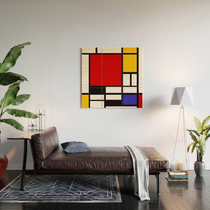 Piet Mondrian - Composition with Red, Yellow, and Blue 1942 Artwork Wood Wall Art Gallery Image 2