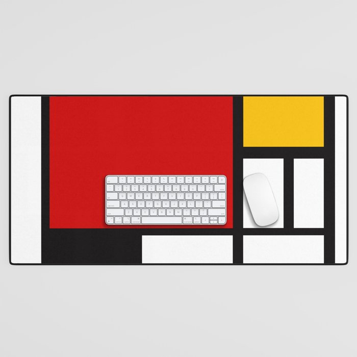 Piet Mondrian - Composition with Red, Yellow, and Blue 1942 Artwork Desk Mat Gallery Image 1