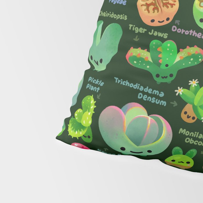 Baby succulent 3 - Mesembs (dark) Pillow Sham Gallery Image 4