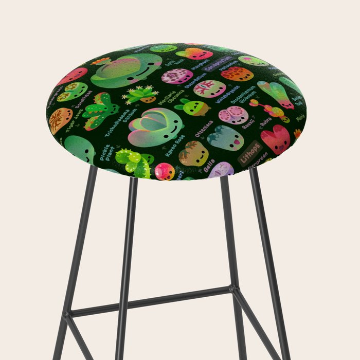 Baby succulent 3 - Mesembs (dark) Stool Gallery Image 2