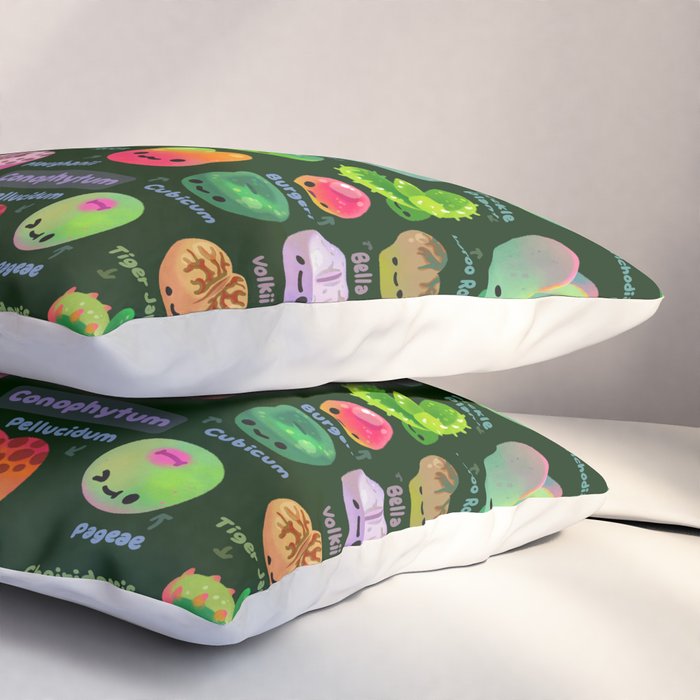 Baby succulent 3 - Mesembs (dark) Pillow Sham Gallery Image 3