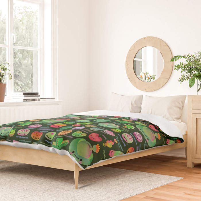 Baby succulent 3 - Mesembs (dark) Duvet Cover Gallery Image 2