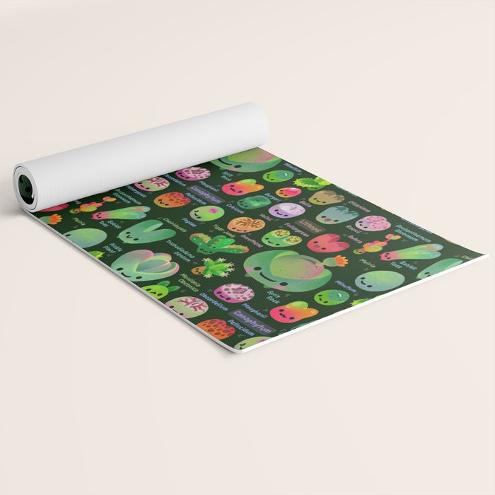 Baby succulent 3 - Mesembs (dark) Yoga Mat Gallery Image 2