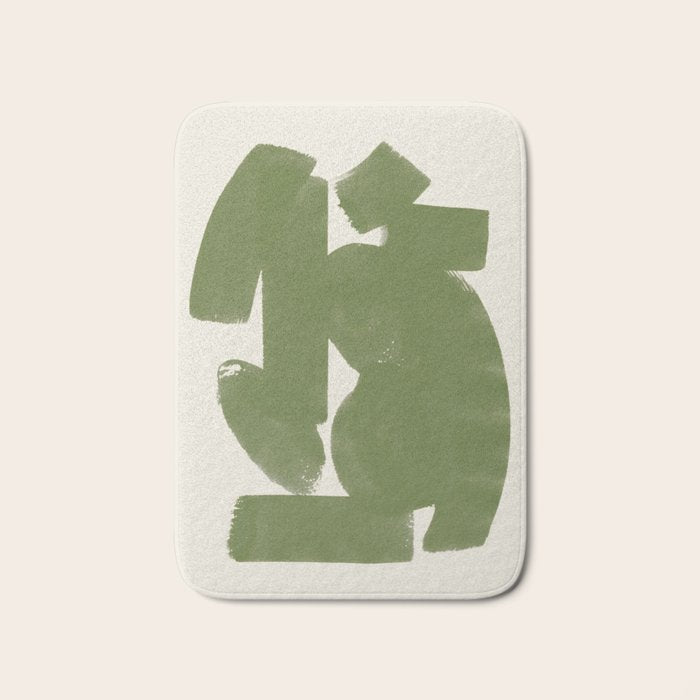 Abstract Paint Form 1 - Green Bath Mat Gallery Image 1