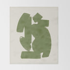 Abstract Paint Form 1 - Green Throw Blanket Gallery Image 2