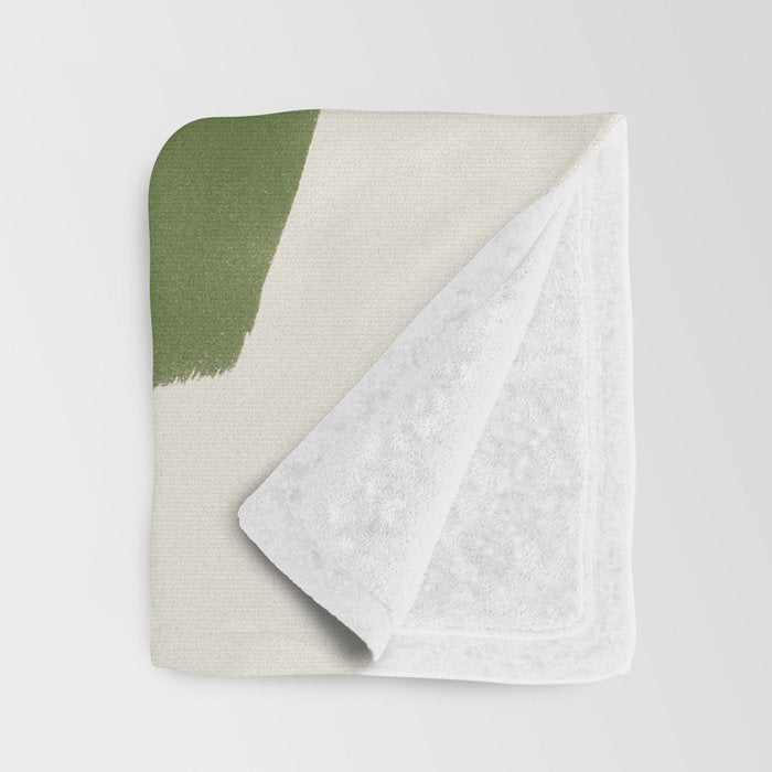 Abstract Paint Form 1 - Green Throw Blanket Gallery Image 3