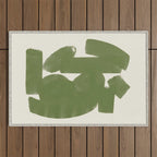 Abstract Paint Form 1 - Green Outdoor Rug Gallery Image 1