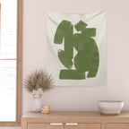 Abstract Paint Form 1 - Green Wall Tapestry Gallery Image 2