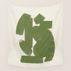Abstract Paint Form 1 - Green Wall Tapestry Gallery Image 4