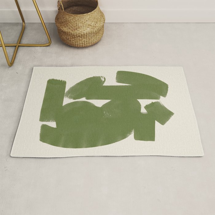 Abstract Paint Form 1 - Green Rug Gallery Image 1