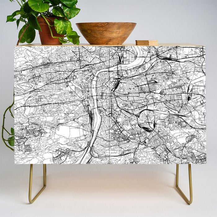 Prague White Map Credenza Gallery Image 1