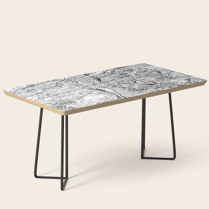 Prague White Map Coffee Table Gallery Image 1