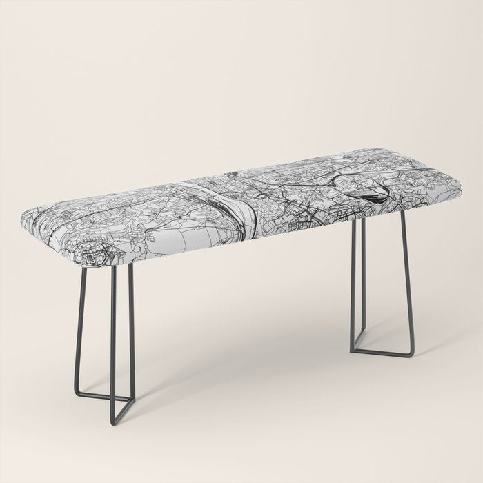 Prague White Map Bench Gallery Image 1