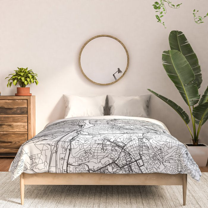 Prague White Map Comforter Gallery Image 3