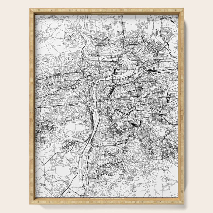 Prague White Map Serving Tray Gallery Image 1
