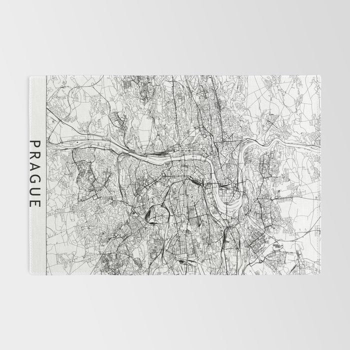 Prague White Map Rug Gallery Image 2