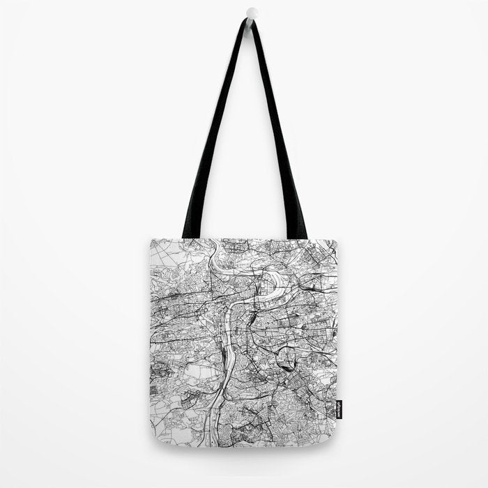 Prague White Map Tote Bag Gallery Image 2