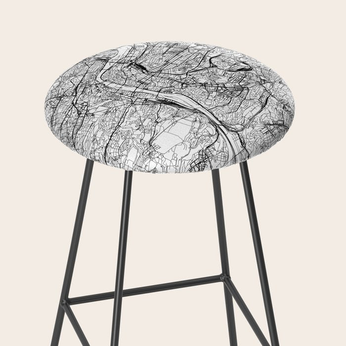 Prague White Map Stool Gallery Image 2
