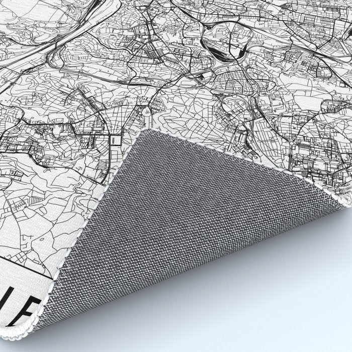 Prague White Map Rug Gallery Image 4