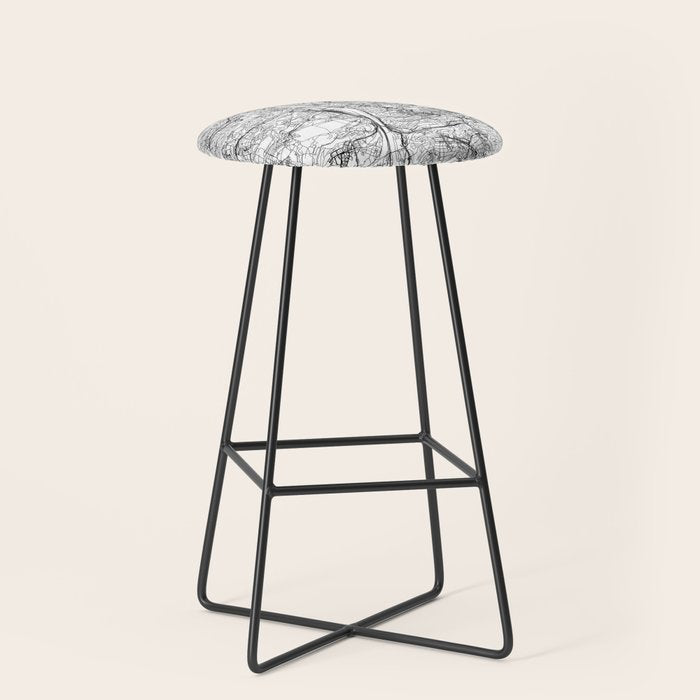 Prague White Map Stool Gallery Image 1