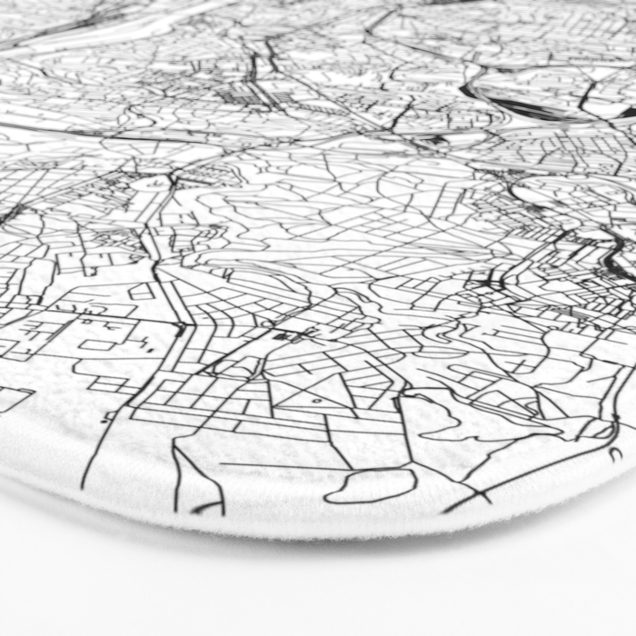 Prague White Map Bath Mat Gallery Image 3
