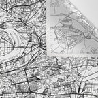 Prague White Map Wall Tapestry Gallery Image 3