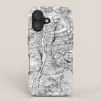 Prague White Map iPhone Case Gallery Image 1