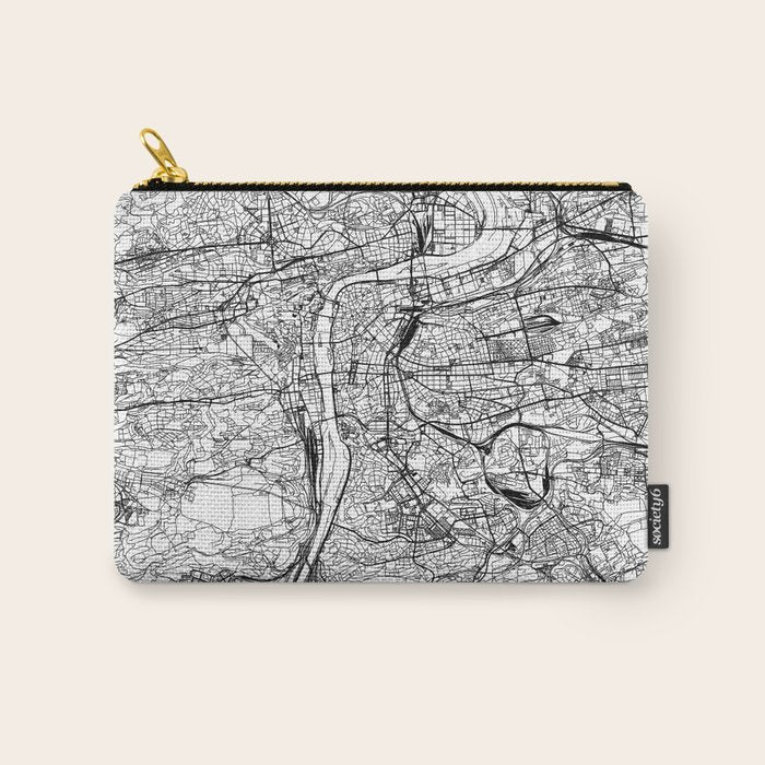 Prague White Map Carry All Pouch Gallery Image 1