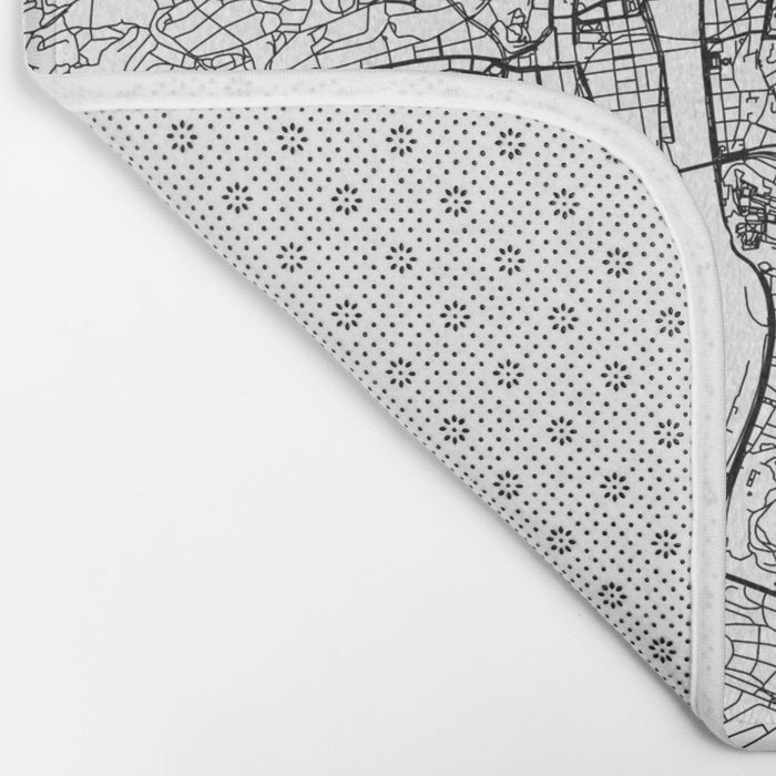 Prague White Map Bath Mat Gallery Image 2