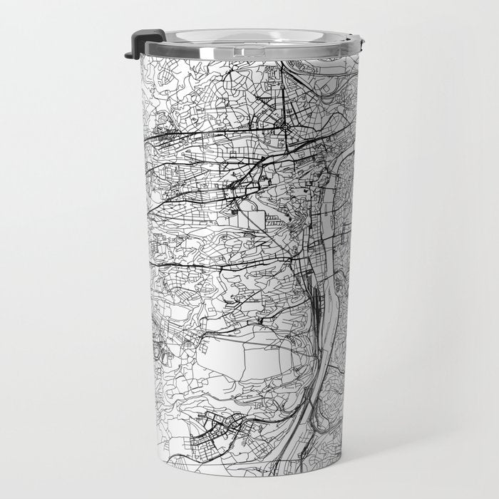 Prague White Map Travel Mug Gallery Image 3