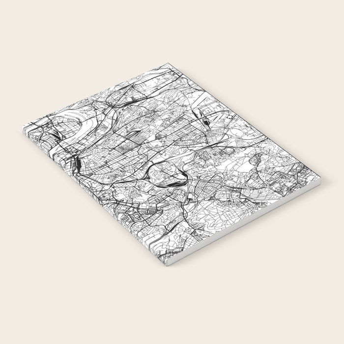 Prague White Map Notebook Gallery Image 2