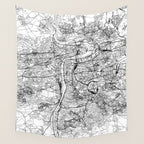 Prague White Map Wall Tapestry Gallery Image 4