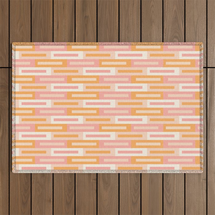 Rectangular Color Blocks In Soft Pastel Tones Outdoor Rug Gallery Image 1