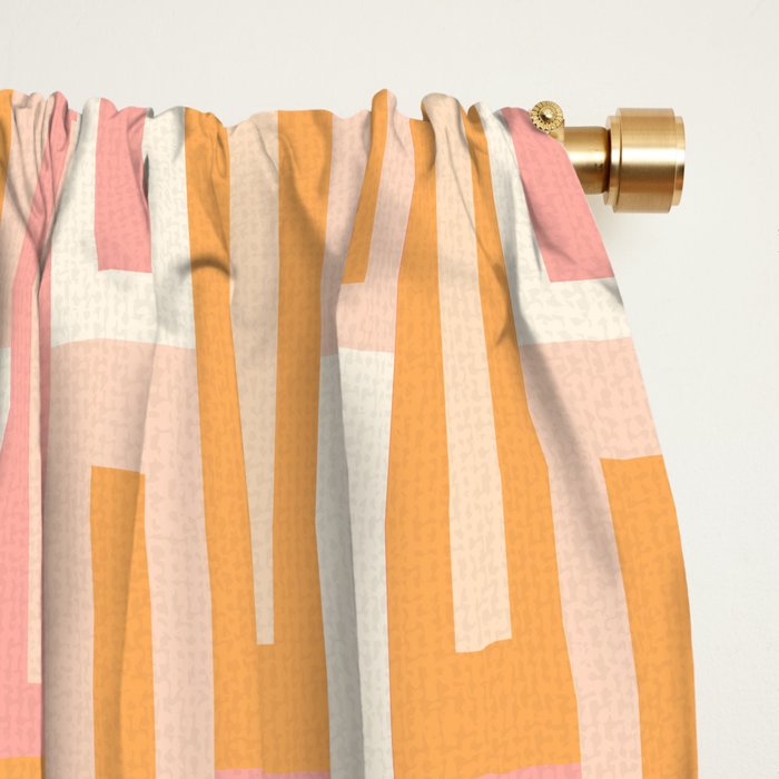 Rectangular Color Blocks In Soft Pastel Tones Window Curtain Gallery Image 2