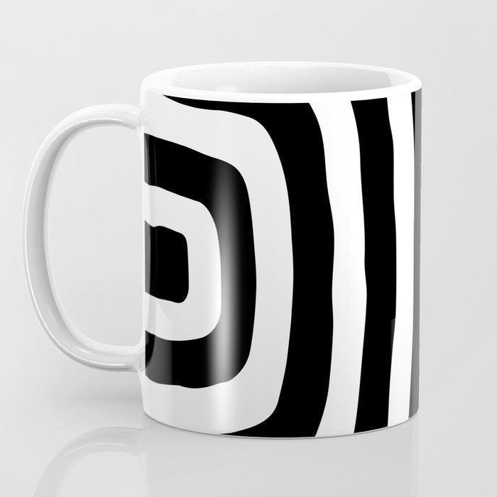 Mid Century Modern Abstract Composition 327 Black and White Coffee Mug Gallery Image 3