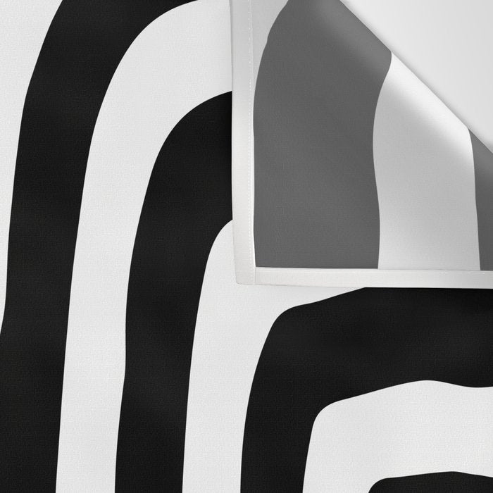Mid Century Modern Abstract Composition 327 Black and White Wall Tapestry Gallery Image 3