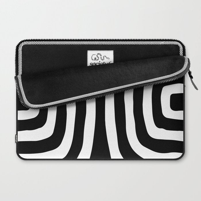 Mid Century Modern Abstract Composition 327 Black and White Laptop Sleeve Gallery Image 2