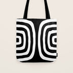 Mid Century Modern Abstract Composition 327 Black and White Tote Bag Gallery Image 1